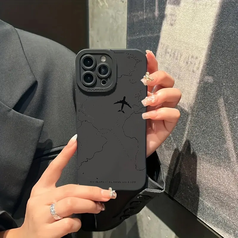 旅行をイメージした飛行機ルートデザインのスマホケース、Sam - Samsung Galaxy A55 のレビューと価格