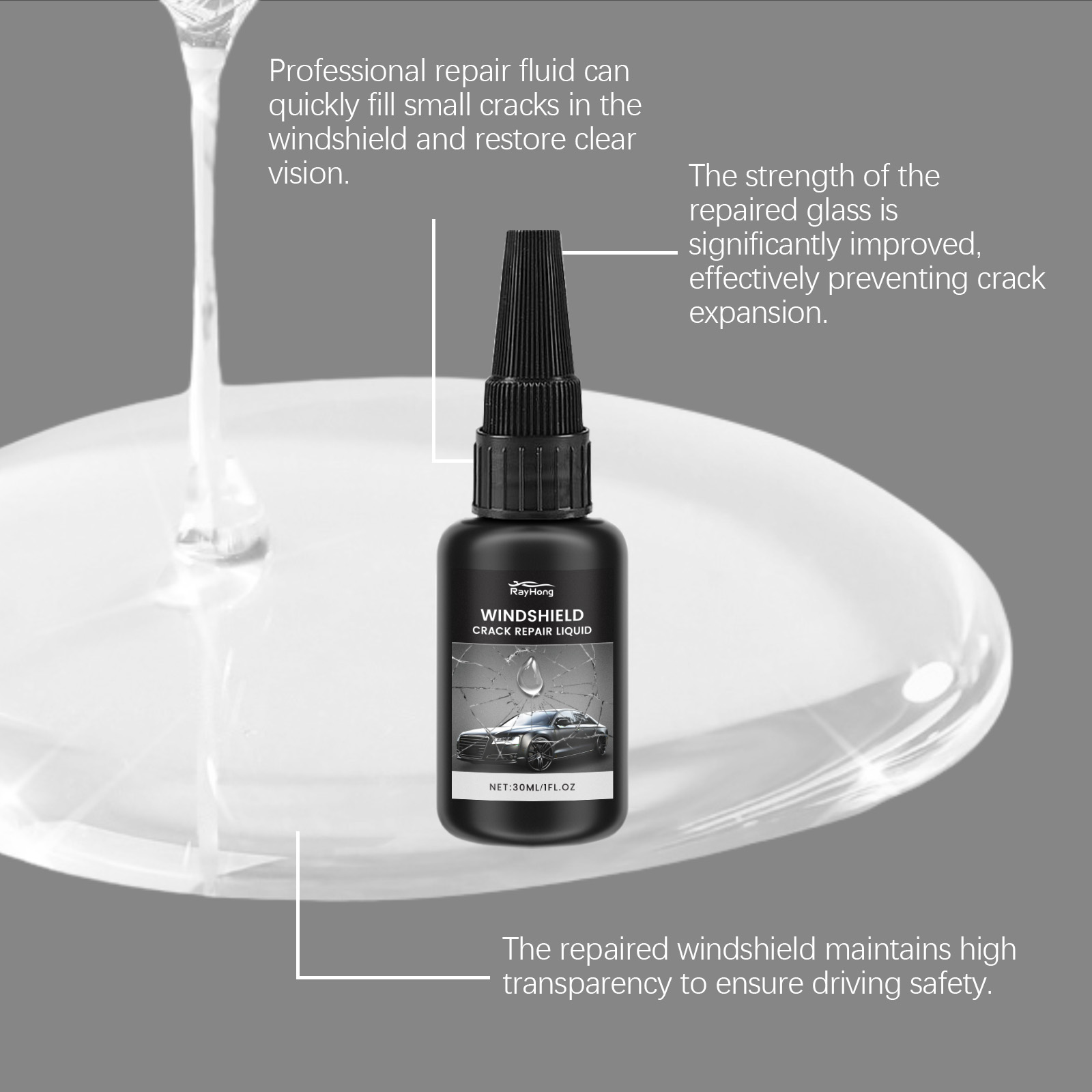 フロントガラス修理キット。速乾性で、車のガラスを修復し、ひび - Liquid Uv Glue Kit のレビューと価格
