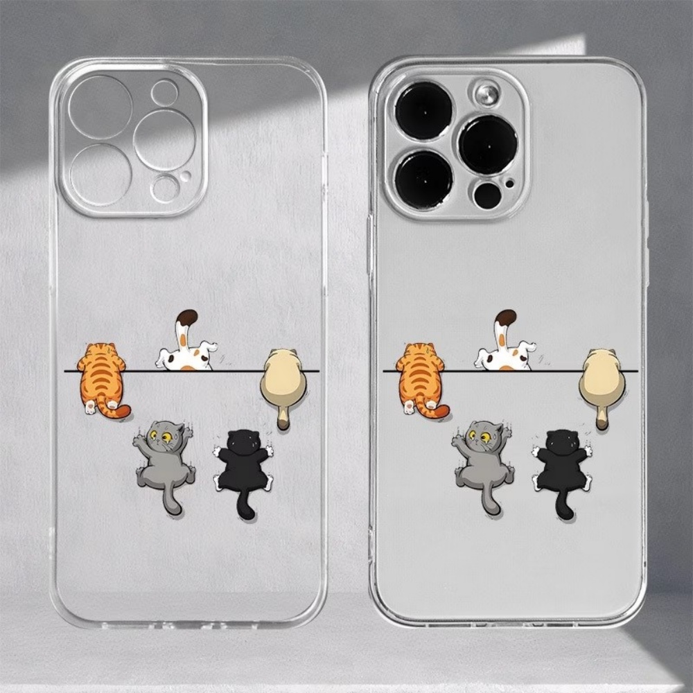 5匹のかわいい猫柄のスマホケース iPhone 11 12  - Apple Iphone 15 のレビューと価格