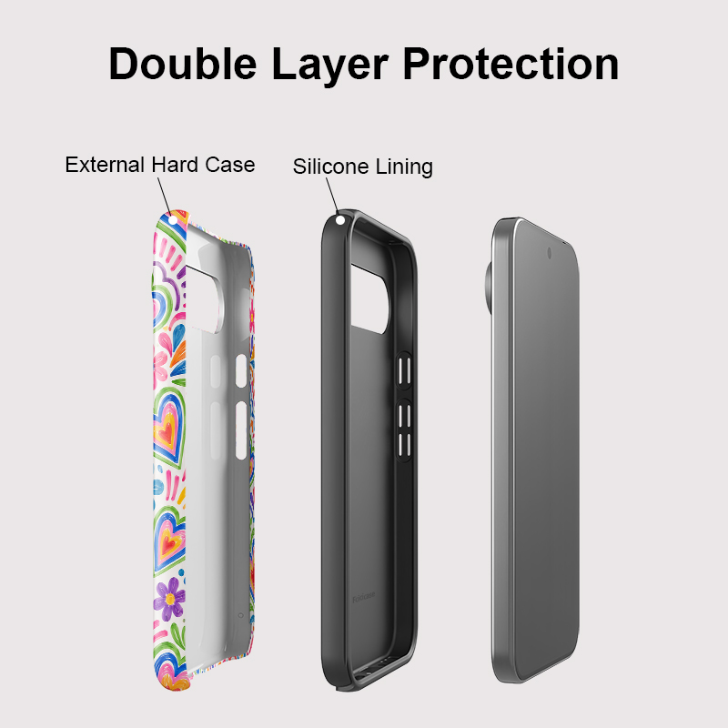 Fcicicase ピクセル10A用 ラブハートフラワー柄ス - Google Pixel 9 Pro のレビューと価格