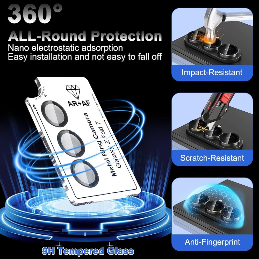 高品質9H硬度メタルリング付きカメラプロテクター、Samsu - Tempered Glass Screen 9H のレビューと価格